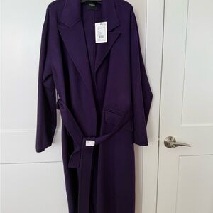 Theory BlackBerry Wool Robe Coat for Women